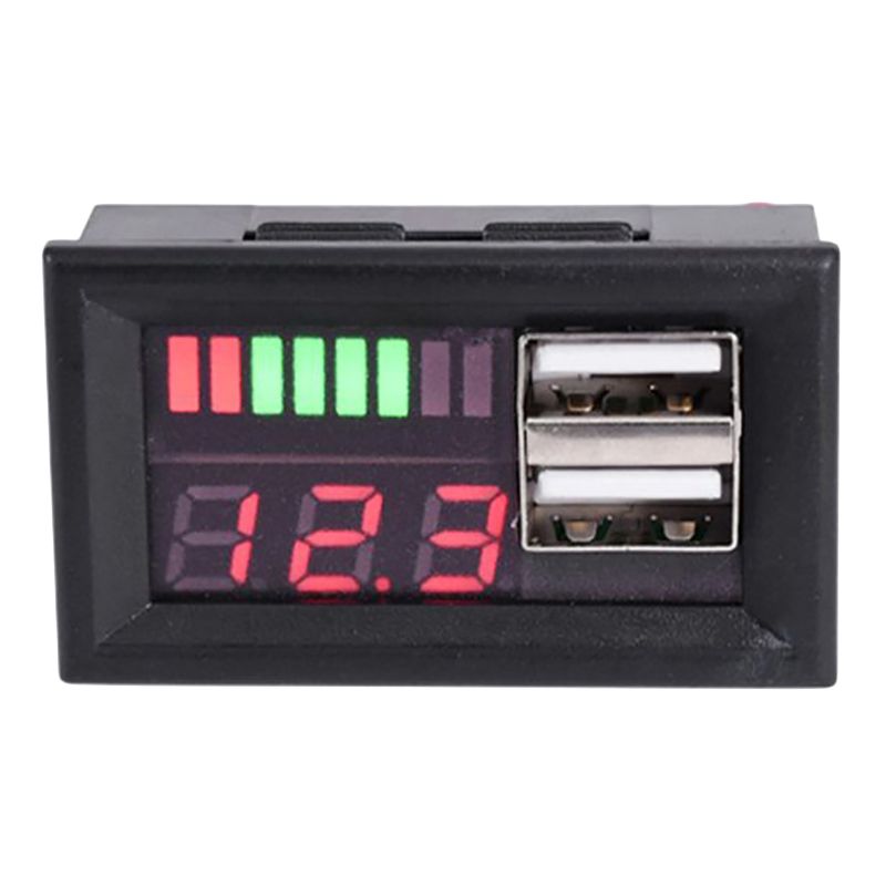 12V Digital Voltmeter Voltage Battery Panel For Car USB 5V