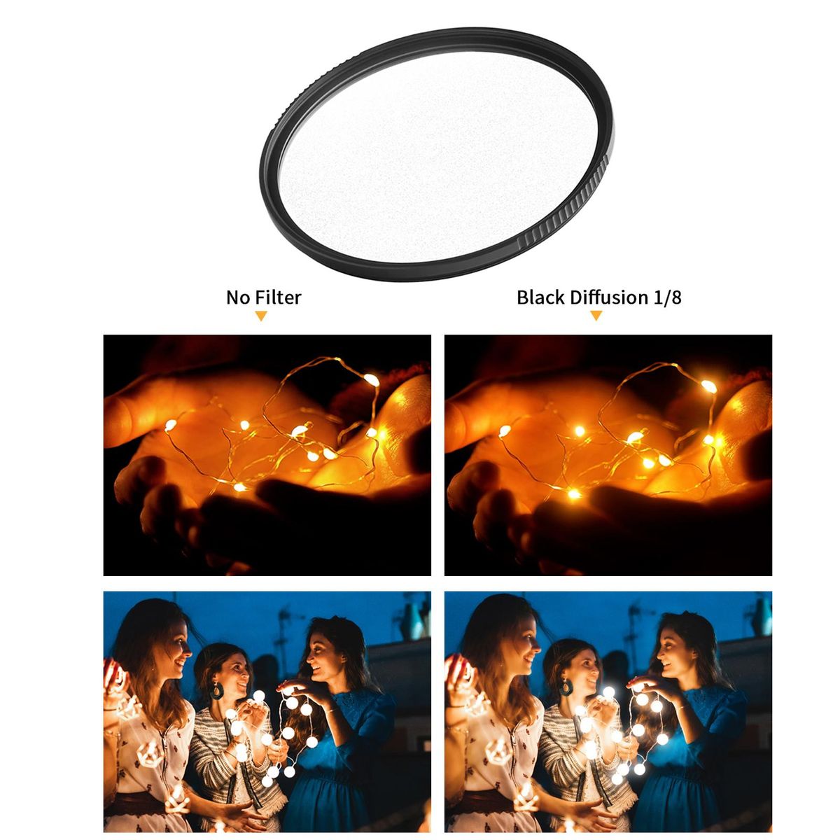 K&F CONCEPT Soft Focus Filter Diffusion Filter Lens Black Mist 1/8 with Waterproof Scratch-resistant for Camera Lens 82mm Diameter