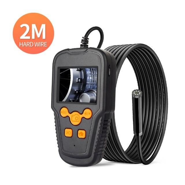 1080P HD 2.4 Inch Industrial Endoscope with Screen with 2/5/10M Hard Cable Industrial Endoscope Camera 8mm Lens IP68 Waterproof