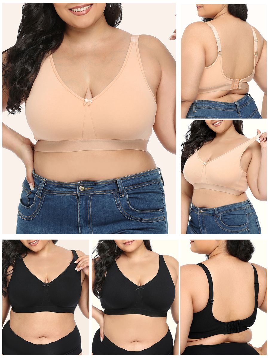 Women Plus Size Bra Full Coverage Wirefree Comfort Bralettes