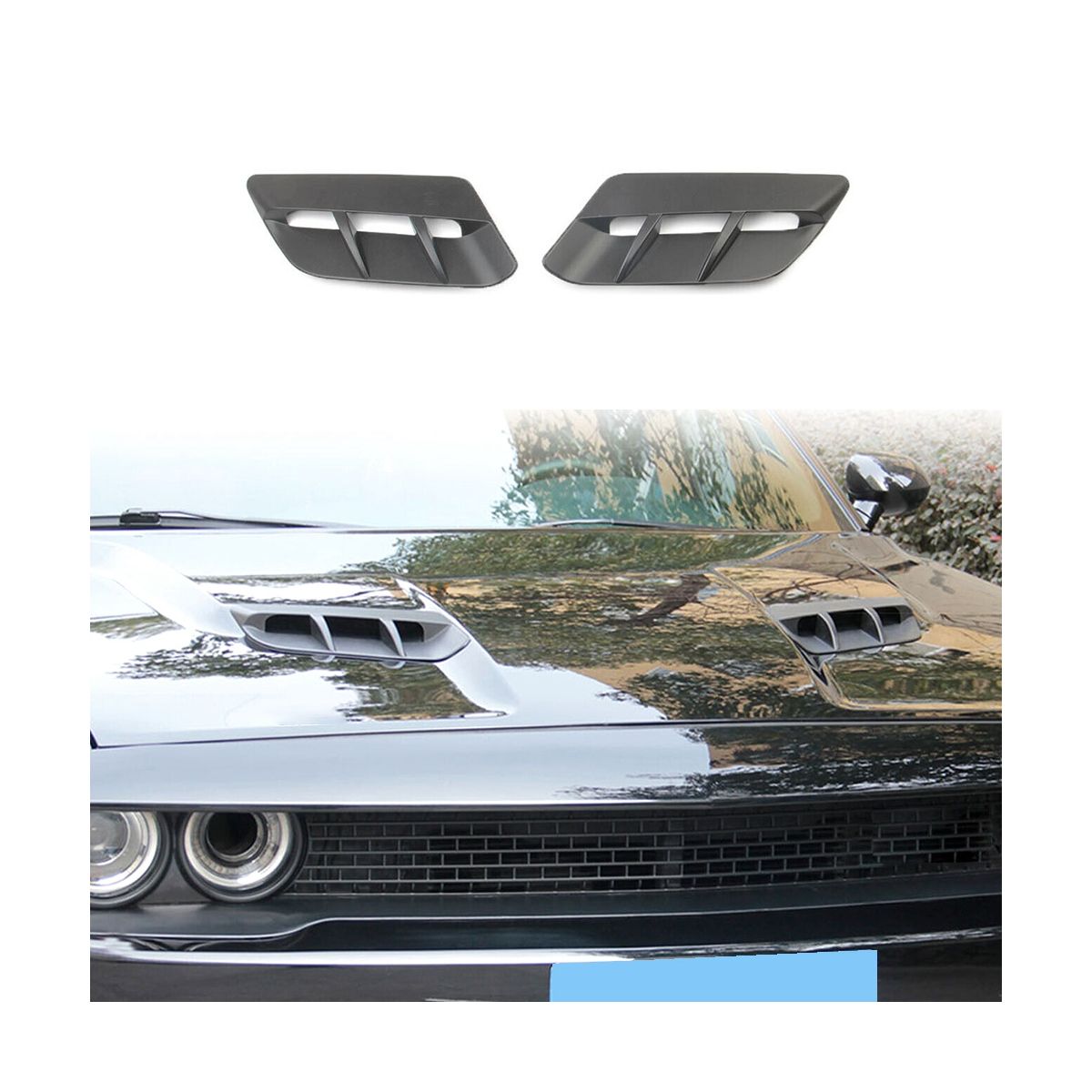 Car Black Engine Hood Air Outlet Vent Cover Trim for