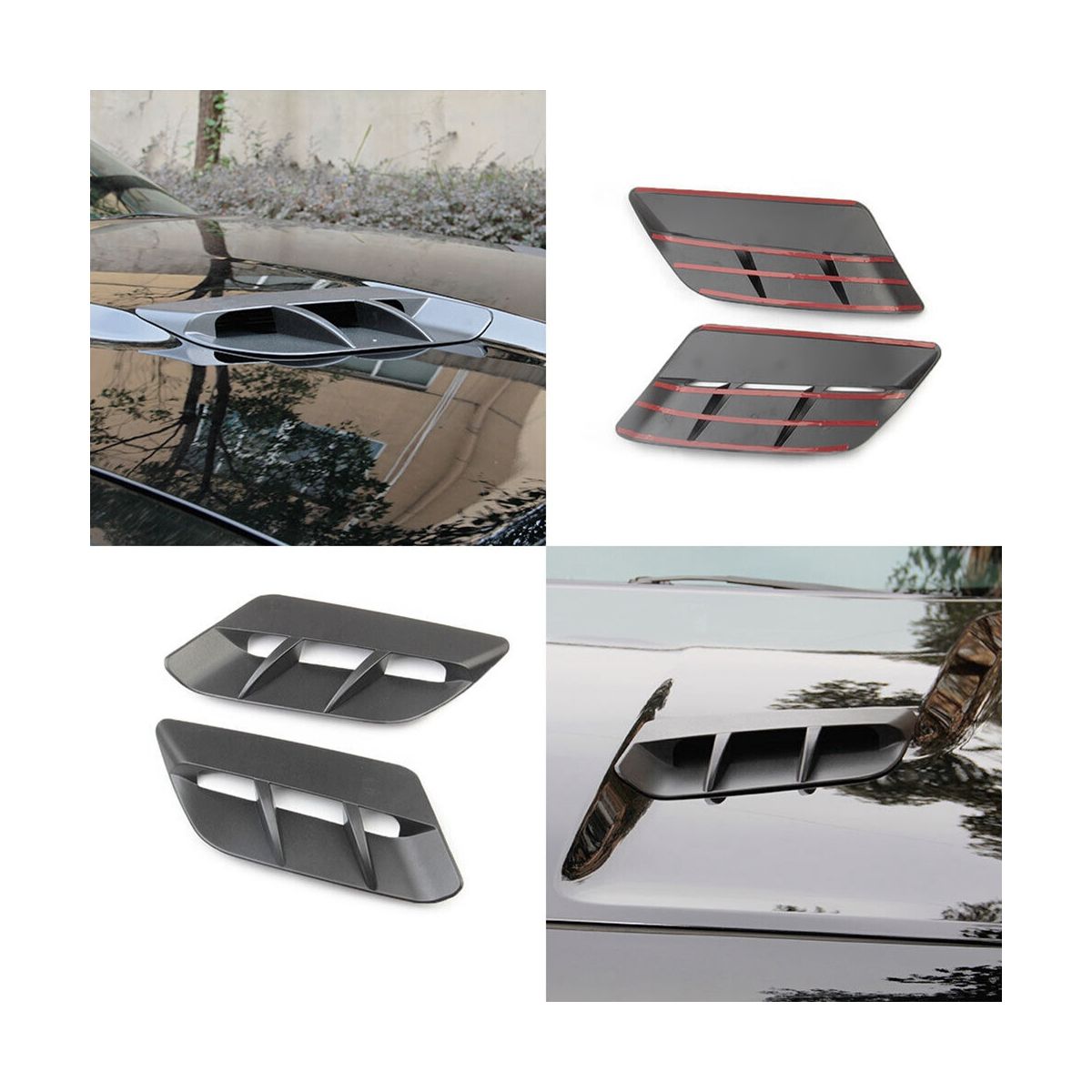 Car Black Engine Hood Air Outlet Vent Cover Trim for