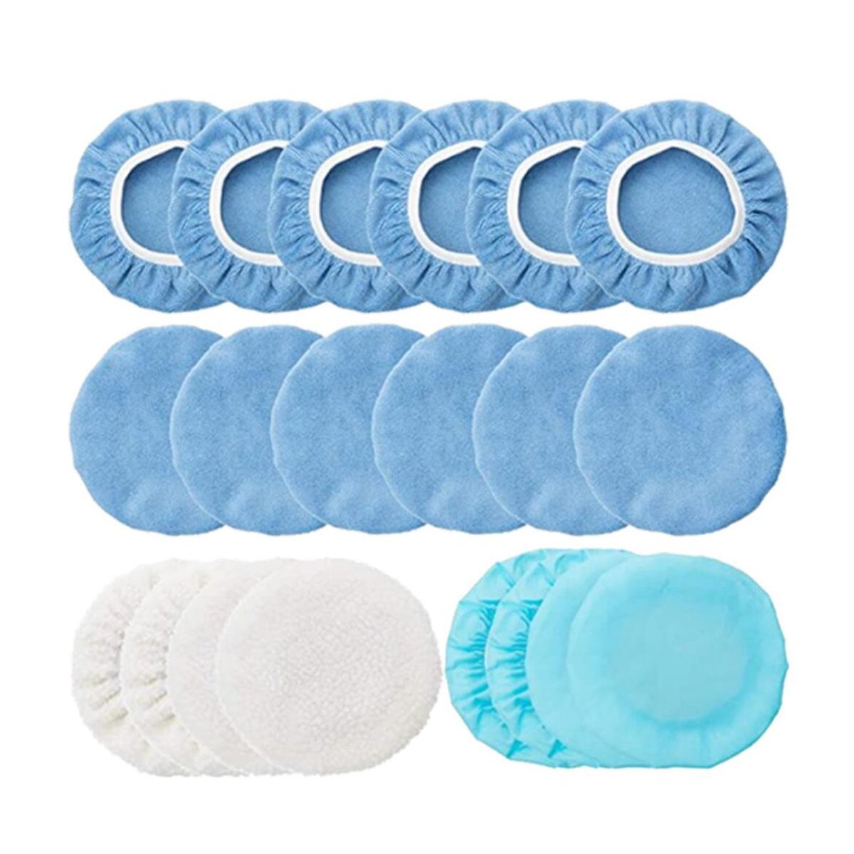 20pcs 5-6 Inch Buffer Bonnets Waxers Bonnet Set 12