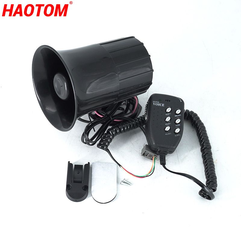 6-Sound Loud Car Warning Alarm Police Fire Siren Air Bugle