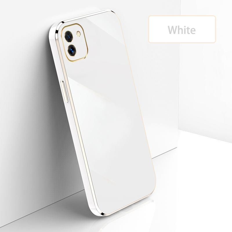 Ultra Thin Plating Phone Case for Samsung Galaxy A03 Lens Protection soft Phone Back Cover-White