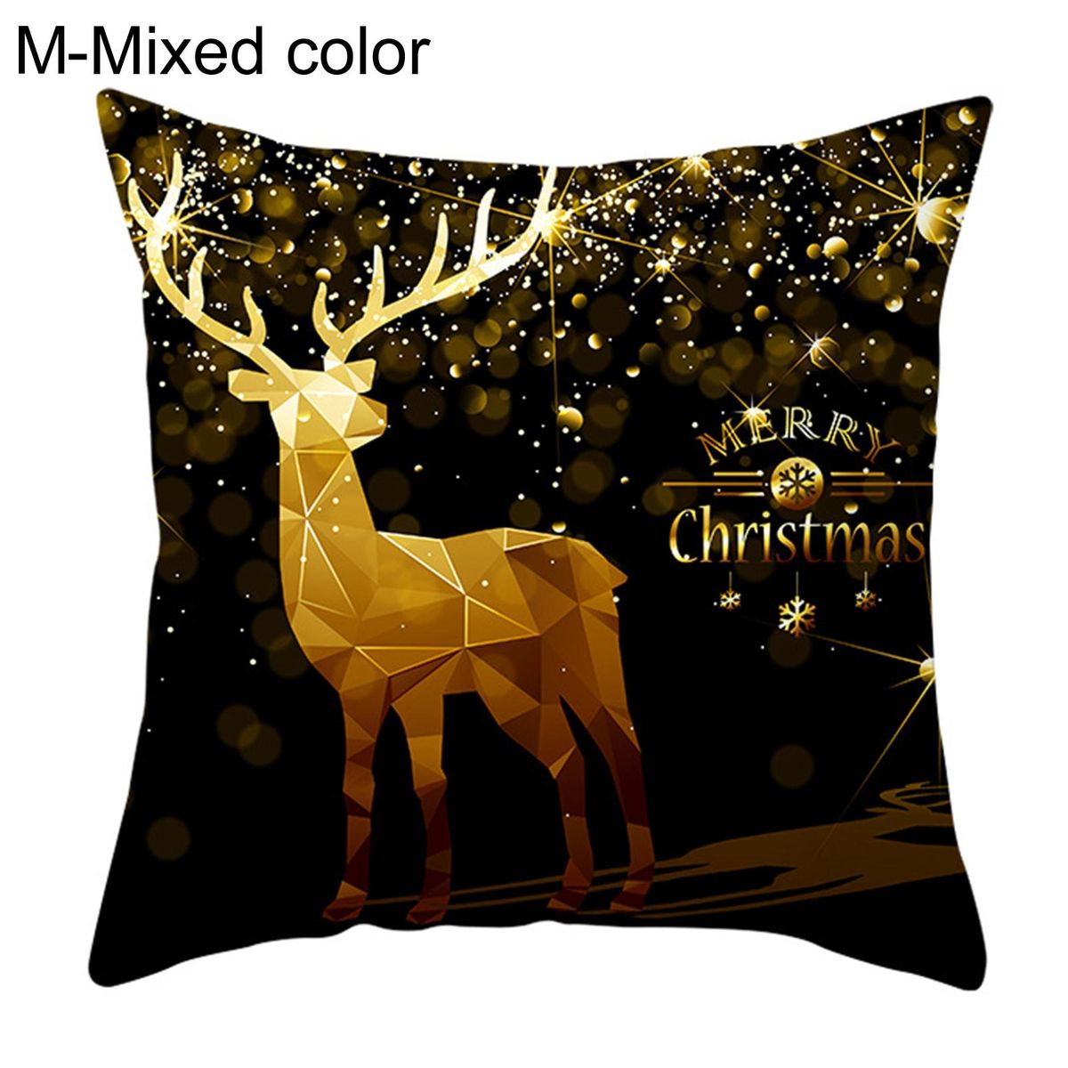 Cushion Case Christmas Snowflake Pattern Throw Cushion Case Home Decor Mix Color