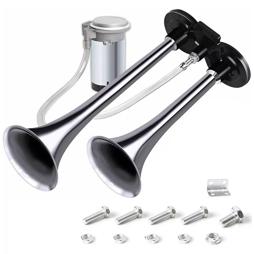 150dB Dual Trumpet Air Horn Loud Electric Horn 12 V With