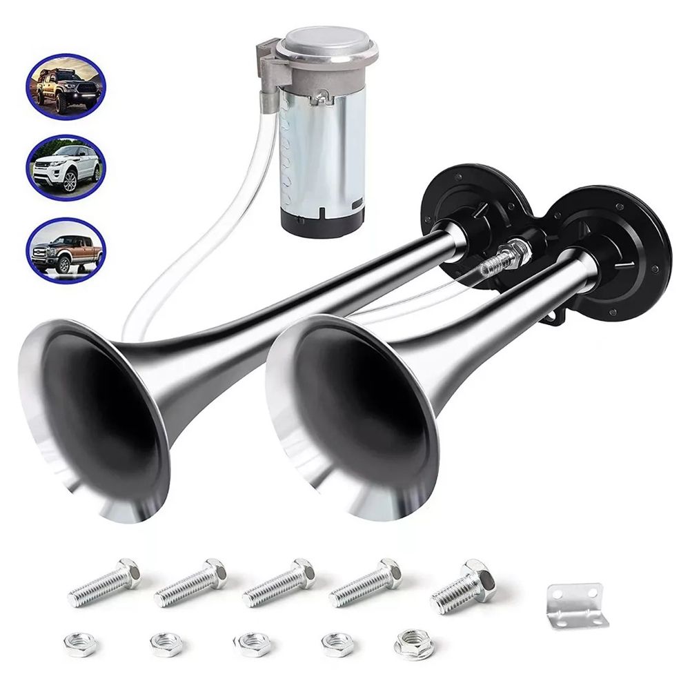 150dB Dual Trumpet Air Horn Loud Electric Horn 12 V With