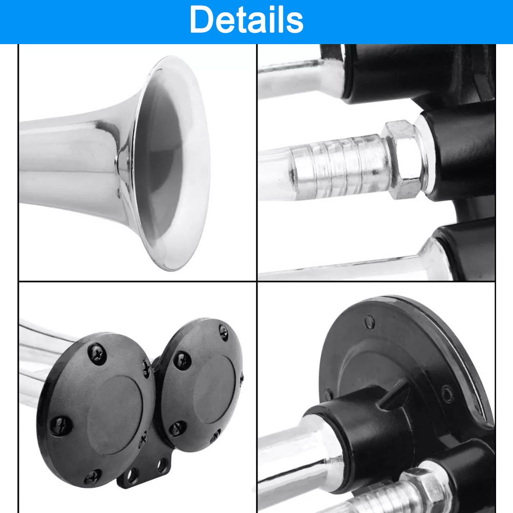 150dB Dual Trumpet Air Horn Loud Electric Horn 12 V With