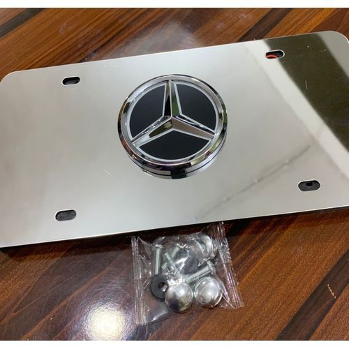 Amg 3D Stainless Steel License Plate For Mercedes-Benz With Light.