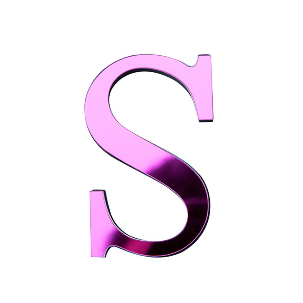 A-Z Alphabet Letter Acrylic Mirror Wall Art Sticker-Rose Red
