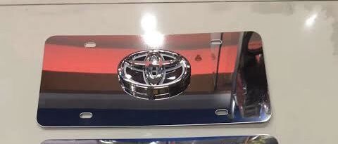 High Quality LED Full Silver Plate Number Cover For Toyota