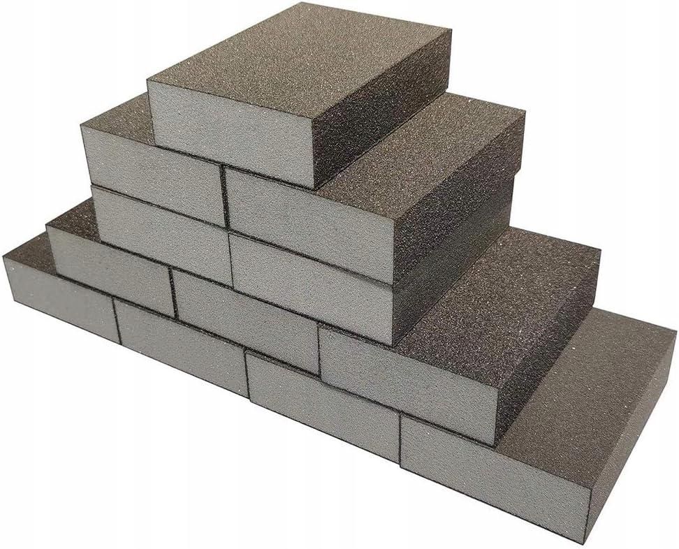 10Pcs 120 150 Bevel Wet Dry Sanding Sponge  Coarse Medium Fine 2 Different Specifications Sanding Blocks Assortment