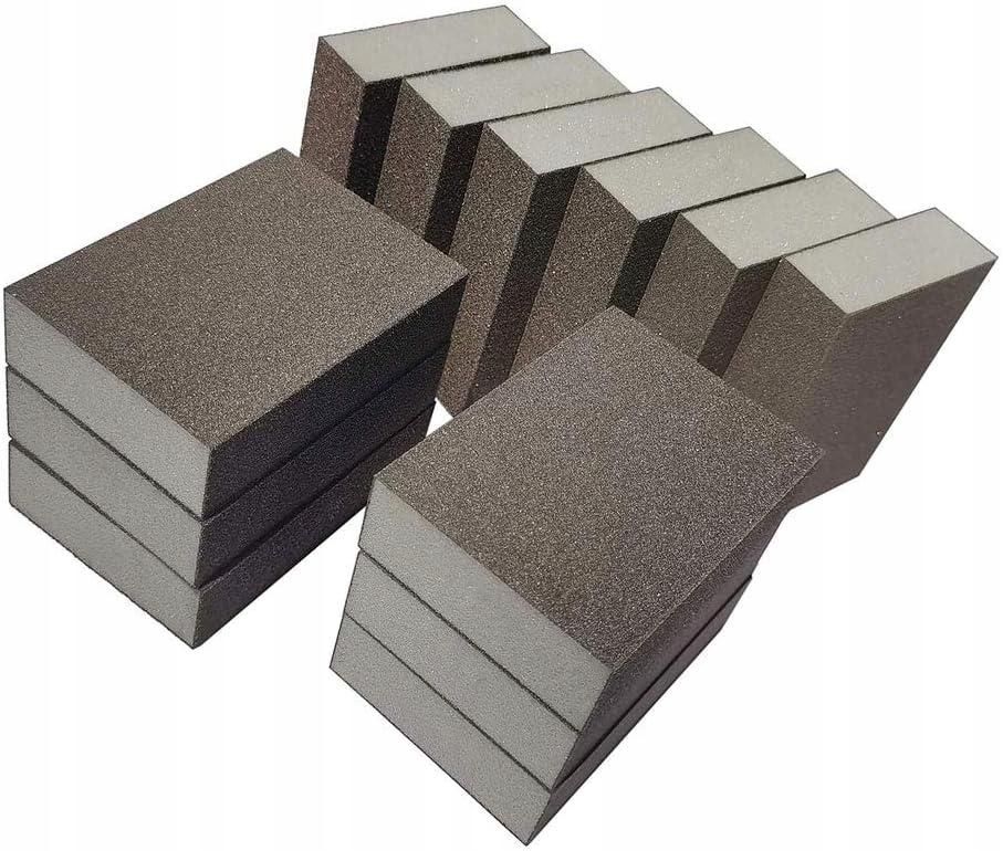 10Pcs 120 150 Bevel Wet Dry Sanding Sponge  Coarse Medium Fine 2 Different Specifications Sanding Blocks Assortment
