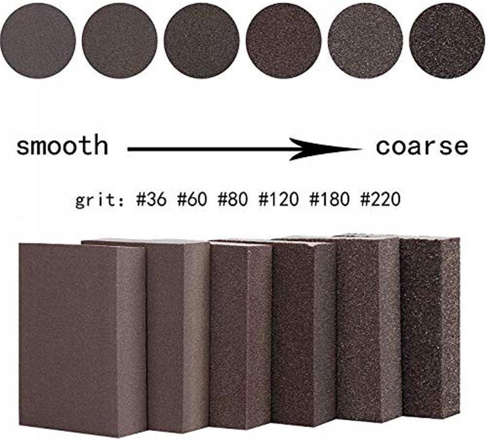 10Pcs 120 150 Bevel Wet Dry Sanding Sponge  Coarse Medium Fine 2 Different Specifications Sanding Blocks Assortment