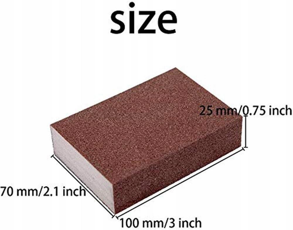 10Pcs 120 150 Bevel Wet Dry Sanding Sponge  Coarse Medium Fine 2 Different Specifications Sanding Blocks Assortment