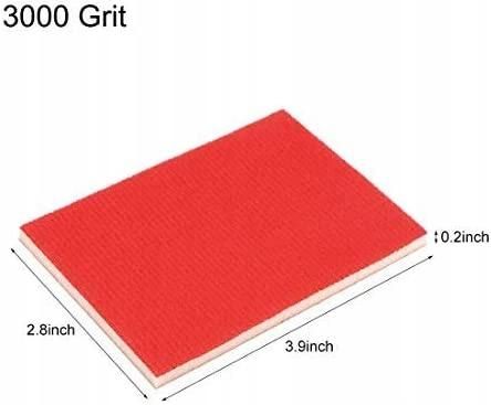 Sanding Sponge Sanding Block Pad Hook and Loop 3000 Grit 3.9inch * 2.8inch * 0.2inch Pink 5pcs