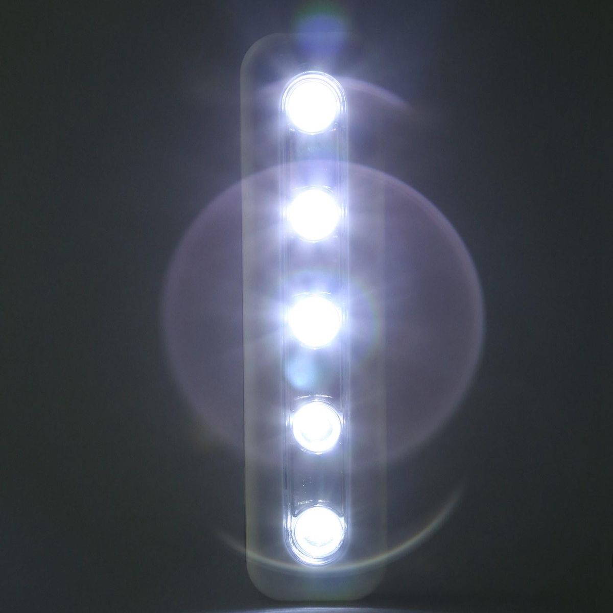 Touch-light,Mini Wireless Wall Light 5 Led Battery Powered White Cupboard Lamp For Home Kitchen Cabinets (White)