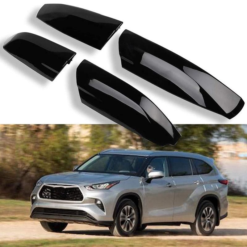 Car Roof Luggage Rack Rail End Cover Shell 4PCS for Toyota Highlander 2008-2014 Rooftop Cargo Carrier