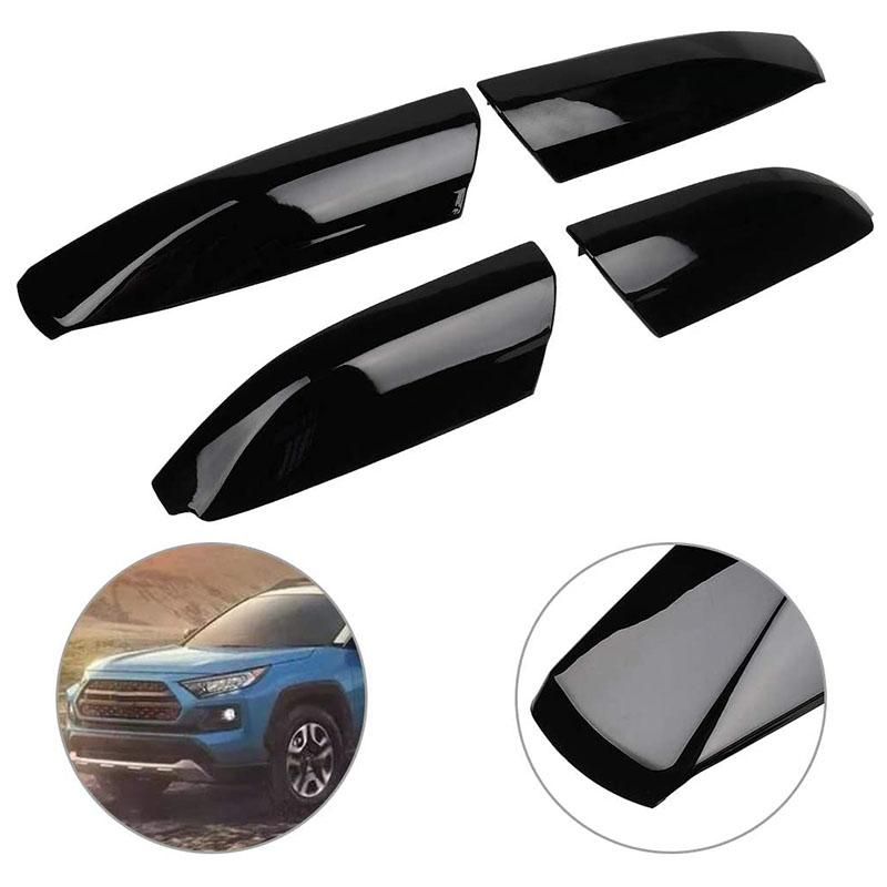 Car Roof Luggage Rack Rail End Cover Shell 4PCS for Toyota Highlander 2008-2014 Rooftop Cargo Carrier