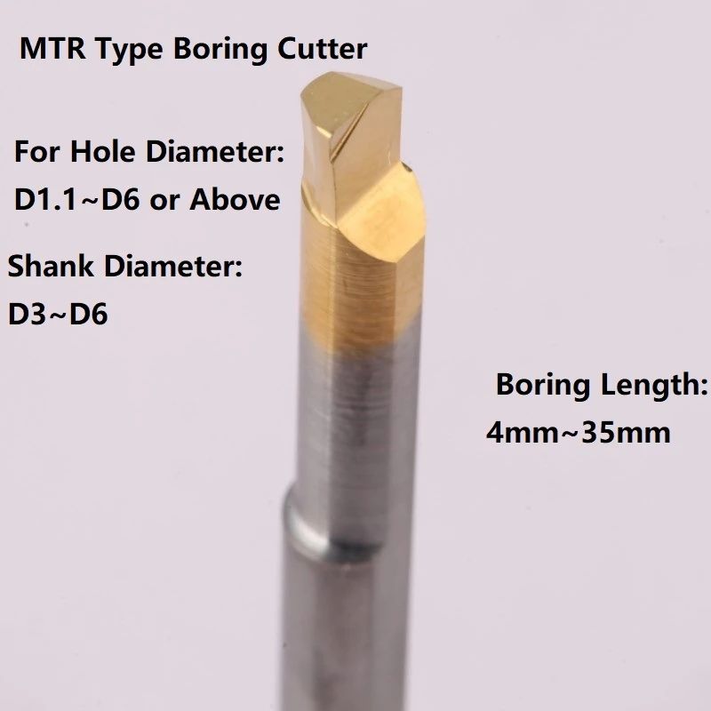MTR 6 R0.1 L22DE Internal Hole Making Solid Carbide CNC Boring Tool