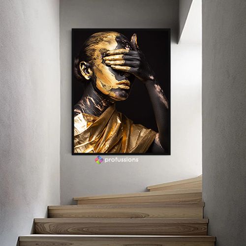 Wall Framed Black Gold Model Artwork Painting Design