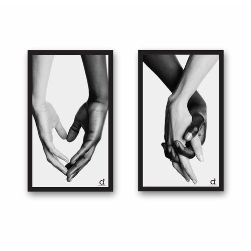 2 Pieces Joint Hands Wall Frame (17x11 Inches) Each
