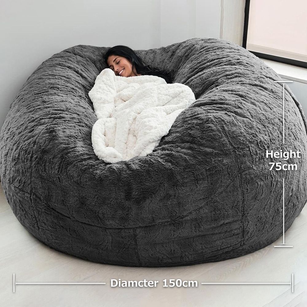 Home Sponge Bed Bean Bag Chair Cover Slipcover Double