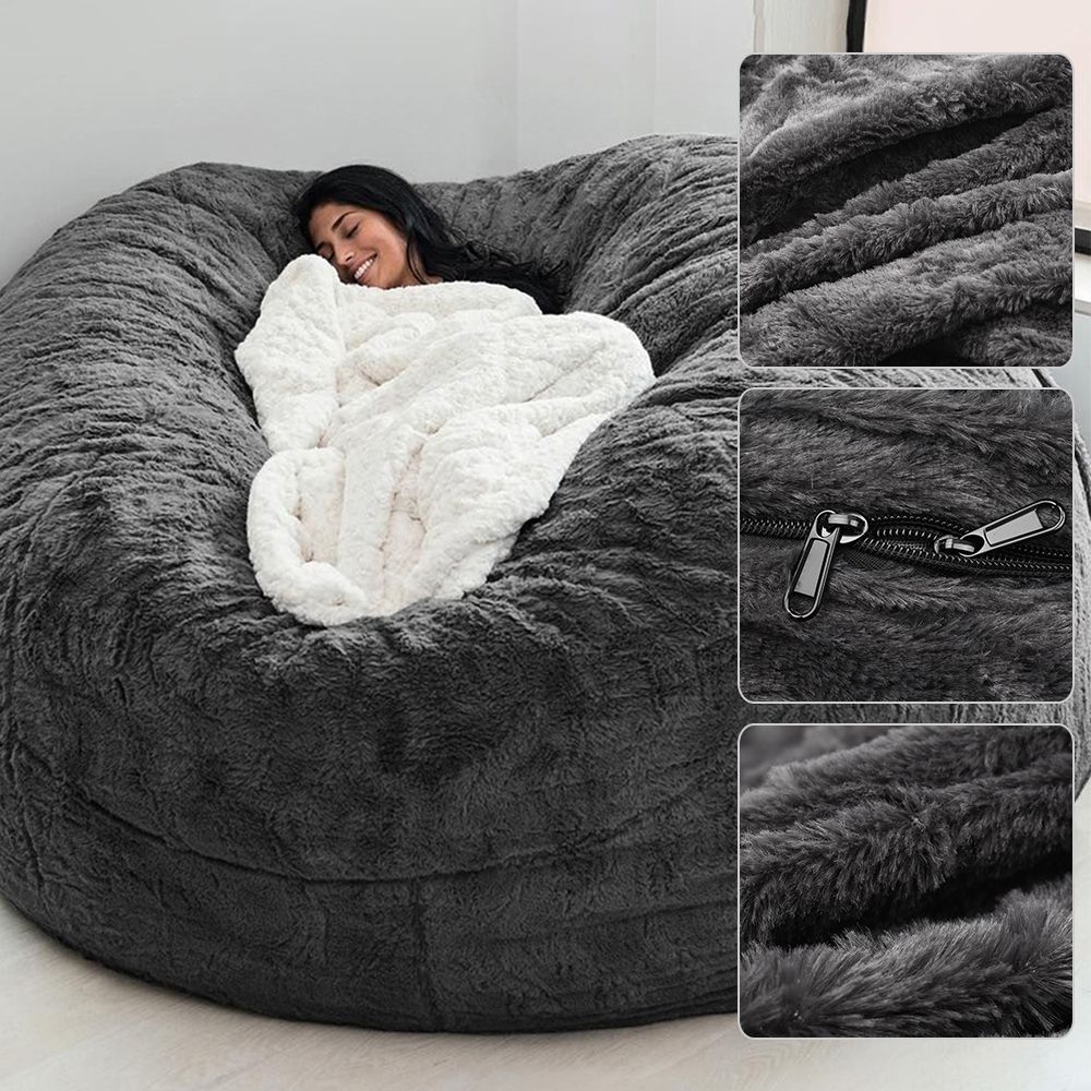 Home Sponge Bed Bean Bag Chair Cover Slipcover Double