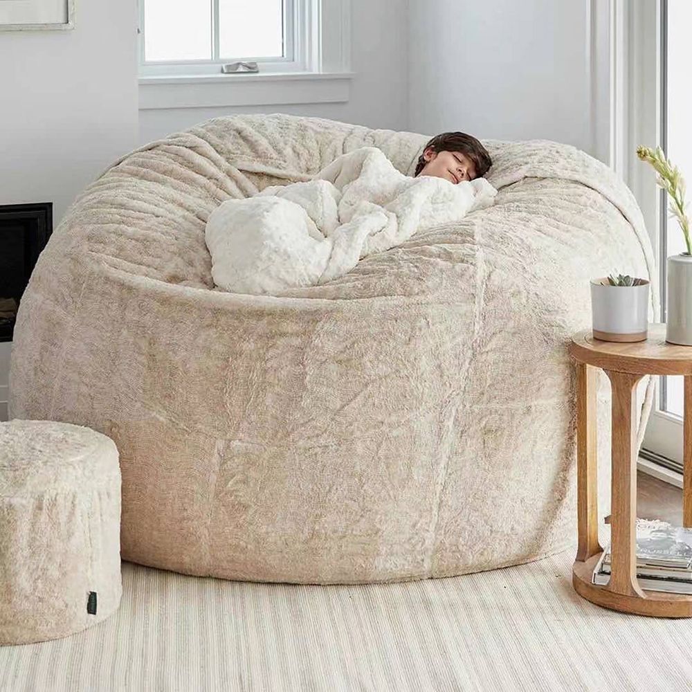 Home Sponge Bed Bean Bag Chair Cover Slipcover Double