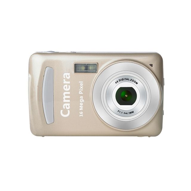 2.4 Inch 16MP 720P Mini LSR Cam Digital Camera For Kids Baby Cute Cartoon Multifunction Toy Camera Children Birthday(Gold)