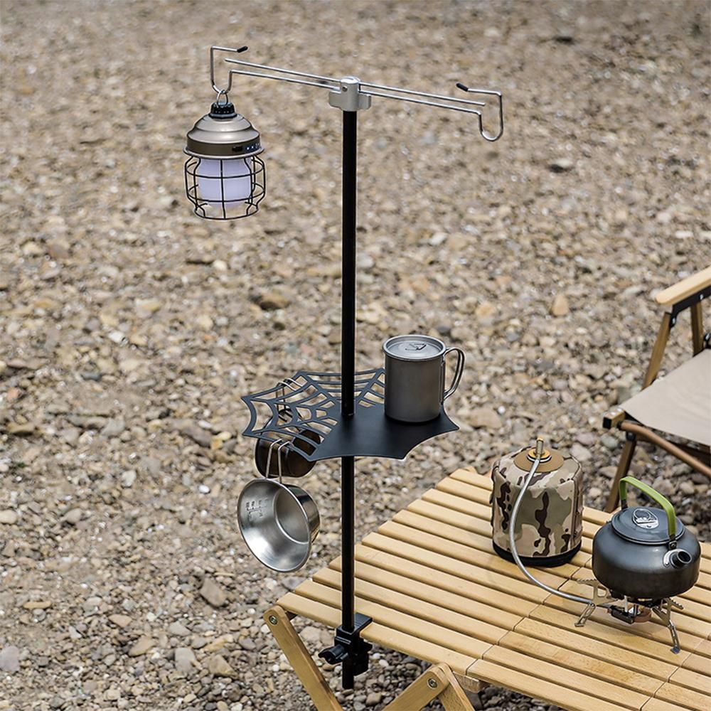 Aluminum Folding Light Stand Table Clamp & Ground Insert Lamp Pole Light  Pole Camping Lamp Pole