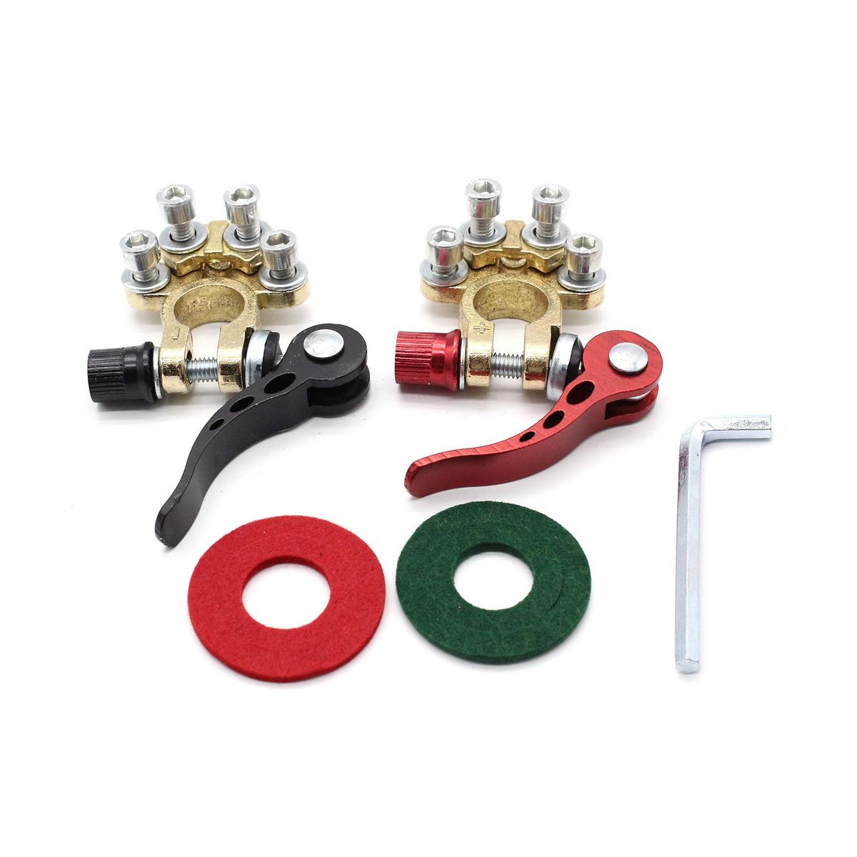 2Pcs Car Battery Terminals Connector Clamp Quick Release Adjust Disconnect Tool