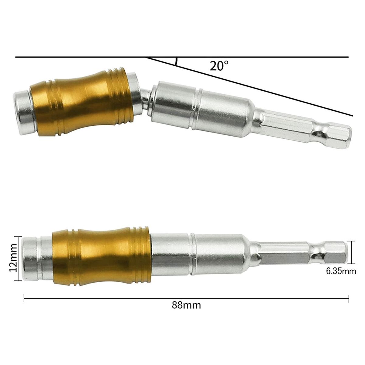 2PCS Magnetic Drill Head Bracket Magnetic Pivot Drill Head Bracket Magnetic Hexagonal Handle Adapter