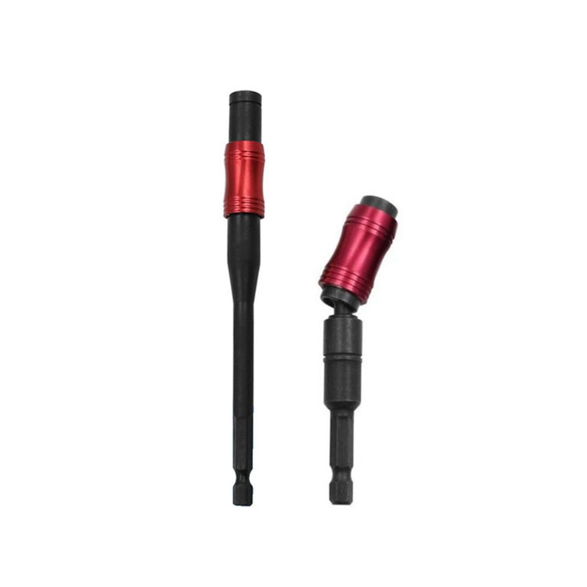 145MM Long Magnetic Ring Screwdriver Bits Drill Hand Tool Drill Bit Extension Rod Quick Change Holder RedBlack Set