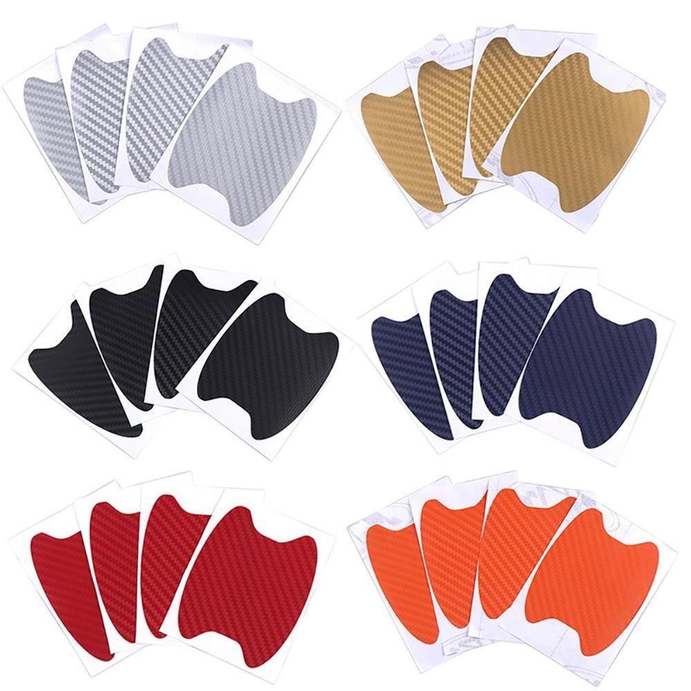 4Pcs Car Handle Protection Film Universal Invisible Car Carbon Fiber Door Handle Sticker Scratches Resistant Sticker Car Styling