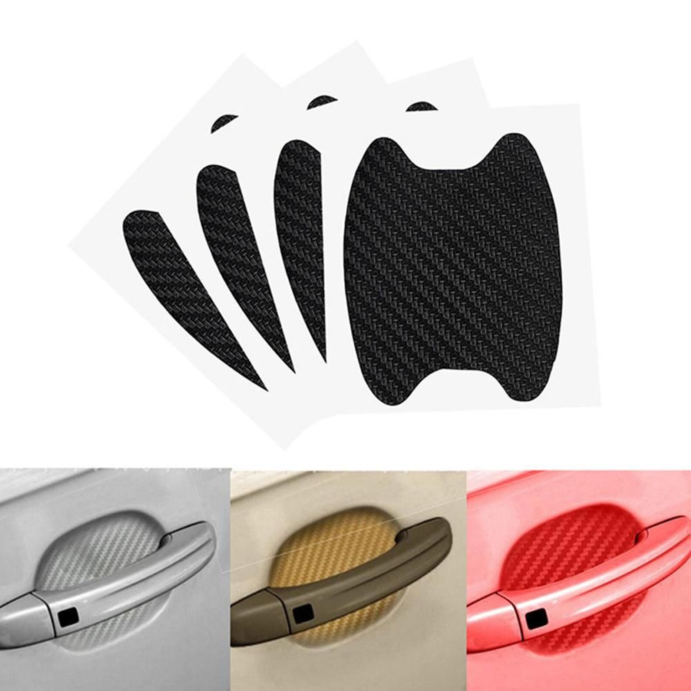 4Pcs Car Handle Protection Film Universal Invisible Car Carbon Fiber Door Handle Sticker Scratches Resistant Sticker Car Styling