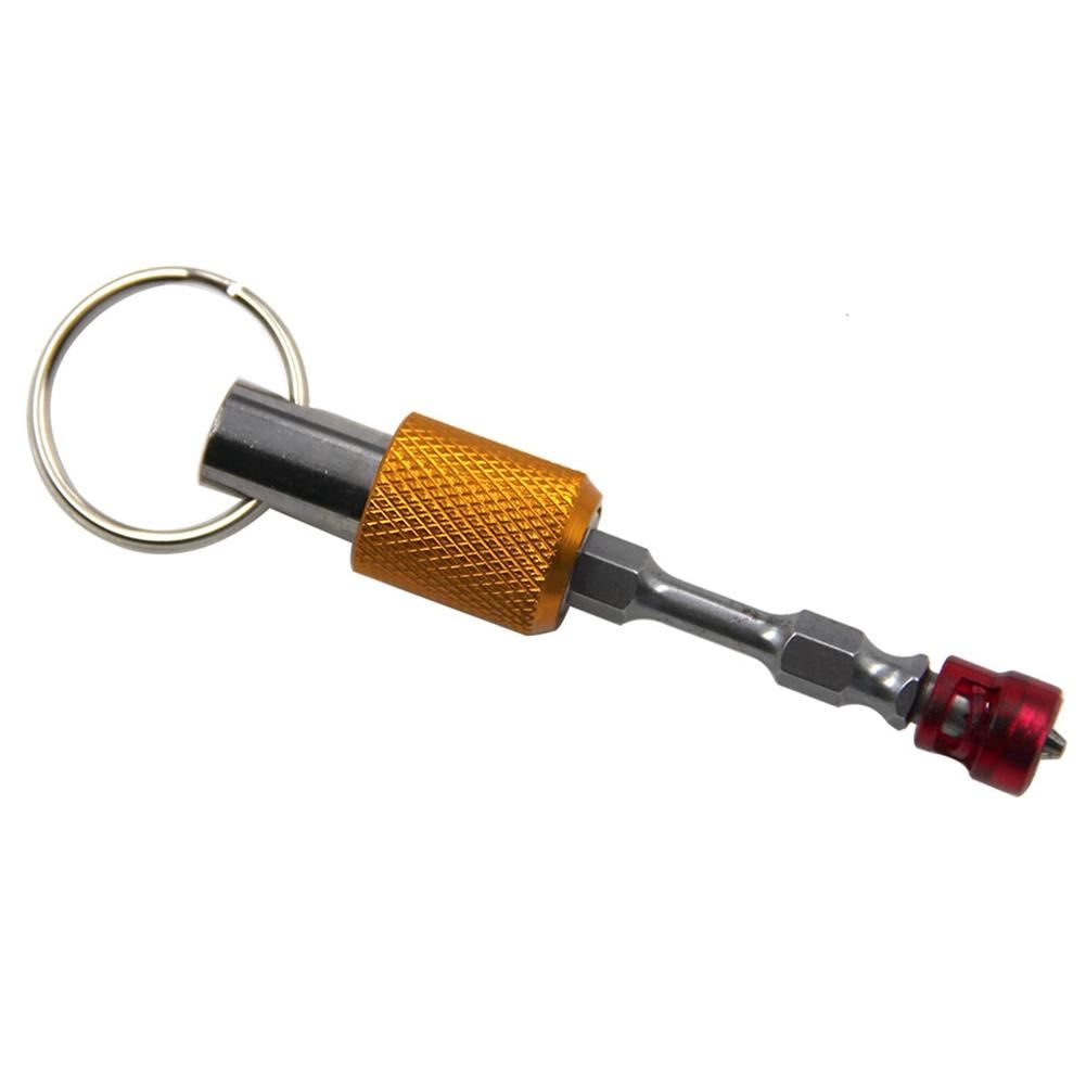 14 inch Hex- Screwdriver Bits Holder Practical Extension Bar Drill Screw Adapter Quick Release Carabiner Keychain
