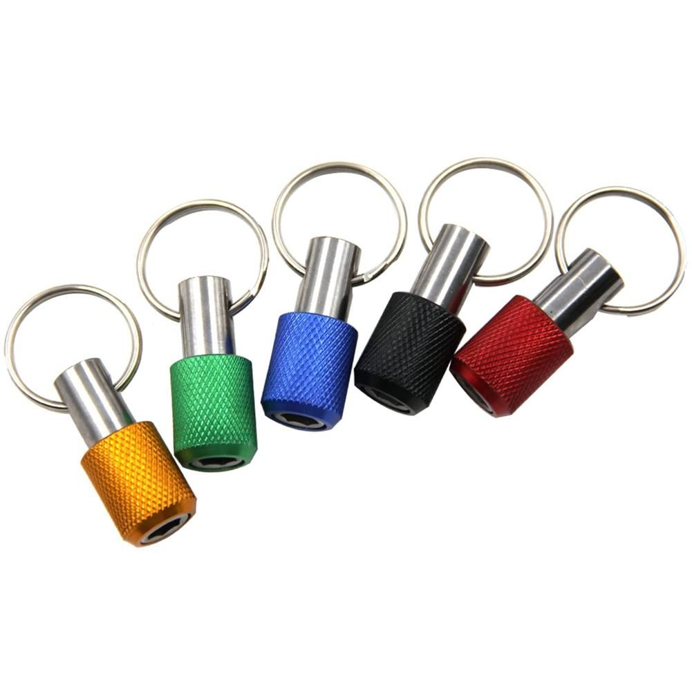 14 inch Hex- Screwdriver Bits Holder Practical Extension Bar Drill Screw Adapter Quick Release Carabiner Keychain