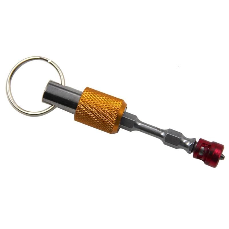 14 inch Hex- Screwdriver Bits Holder Practical Extension Bar Drill Screw Adapter Quick Release Carabiner Keychain