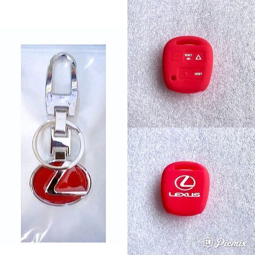 Key Holder + Silicon Remote Key Case Cover Red