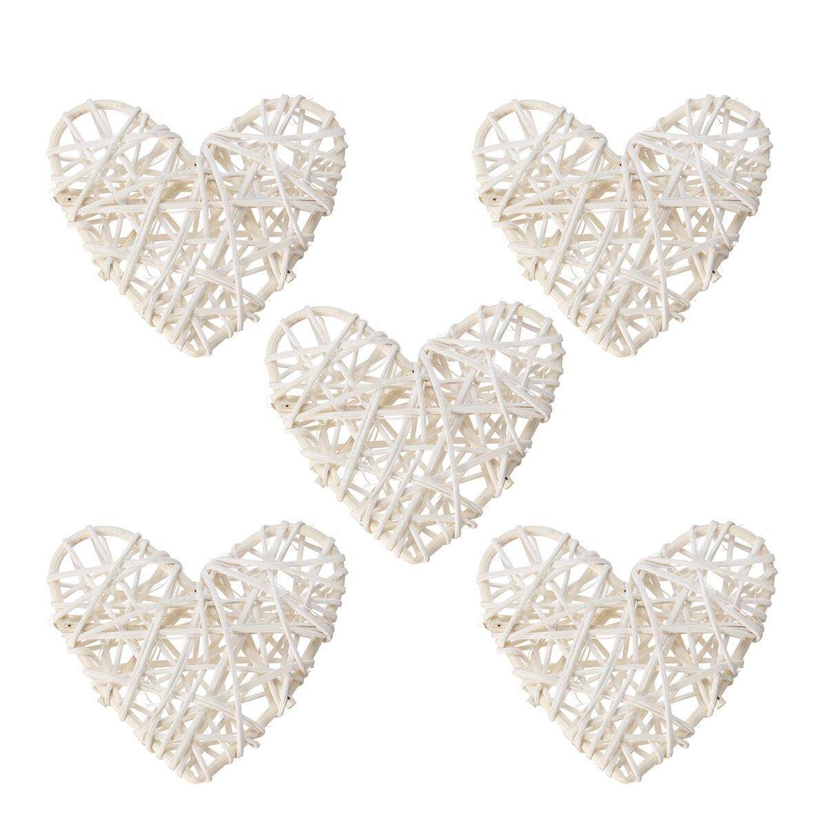 5PCS White Heart Sepak Takraw For Christmas Birthday Party & Home Wedding Party Decoration Rattan Ball White