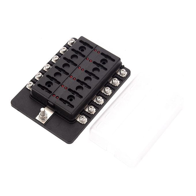 12 Way Fuse Box Holder Fuse Blocks With Red LED Indicator