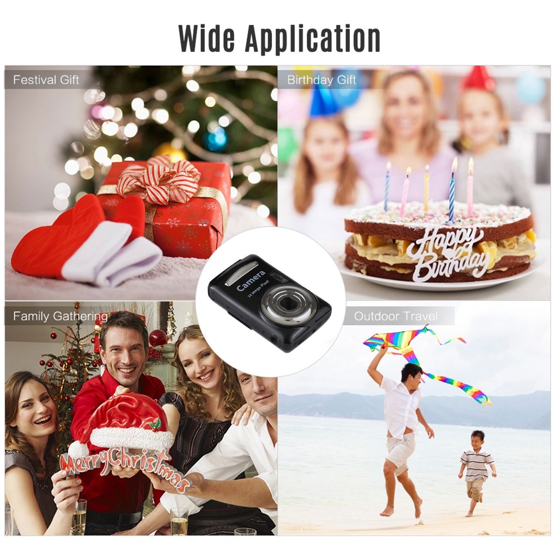 1280x720P HD 4X Digital Zoom 16.0 MP Digital Video Camera Recorder With 2.4 Inch TFT Screen(Black)