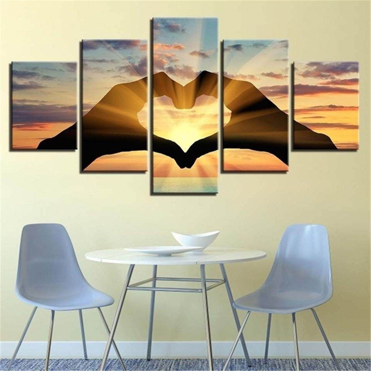 Home Wall Art Picture New 3D Living Room Bedroom Decor Abstract Couple Love Group Print On Canvas #M Left Margin L