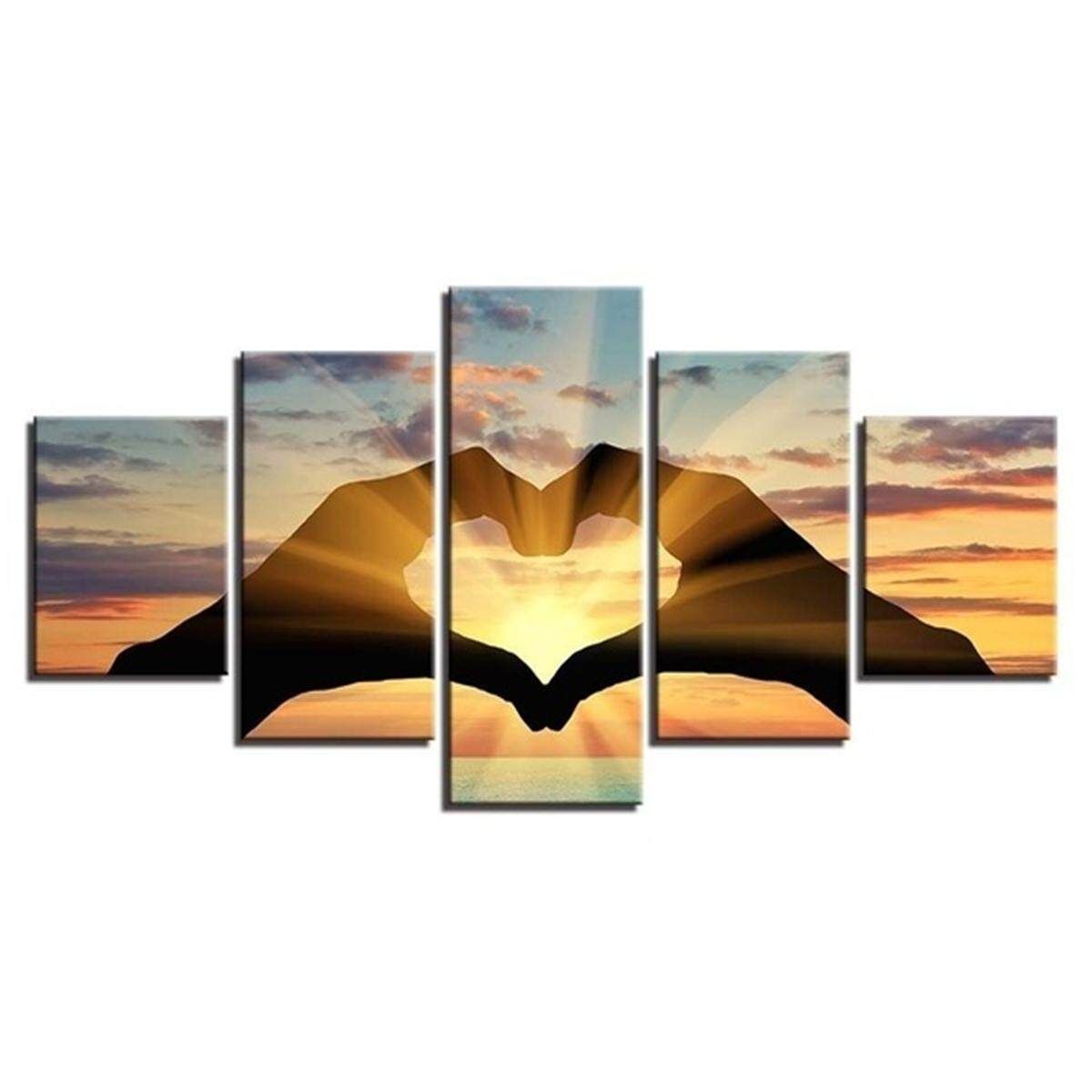Home Wall Art Picture New 3D Living Room Bedroom Decor Abstract Couple Love Group Print On Canvas #M Left Margin L