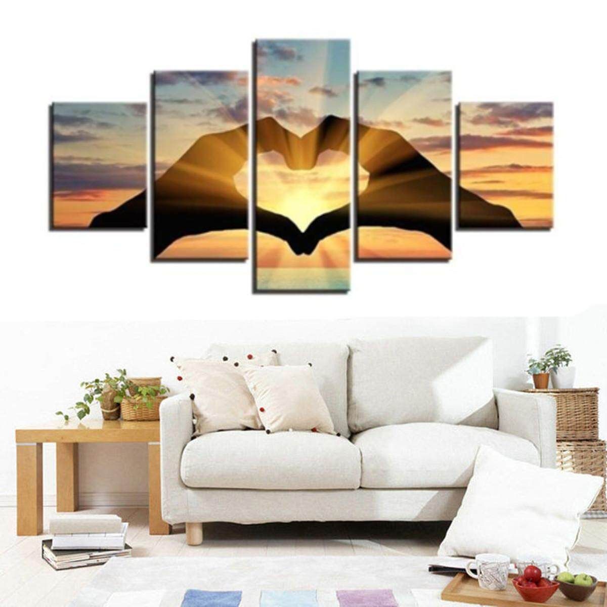 Home Wall Art Picture New 3D Living Room Bedroom Decor Abstract Couple Love Group Print On Canvas #M Left Margin L