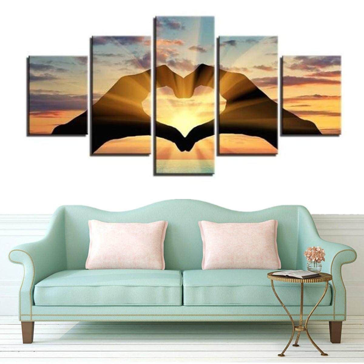 Home Wall Art Picture New 3D Living Room Bedroom Decor Abstract Couple Love Group Print On Canvas #M Left Margin L