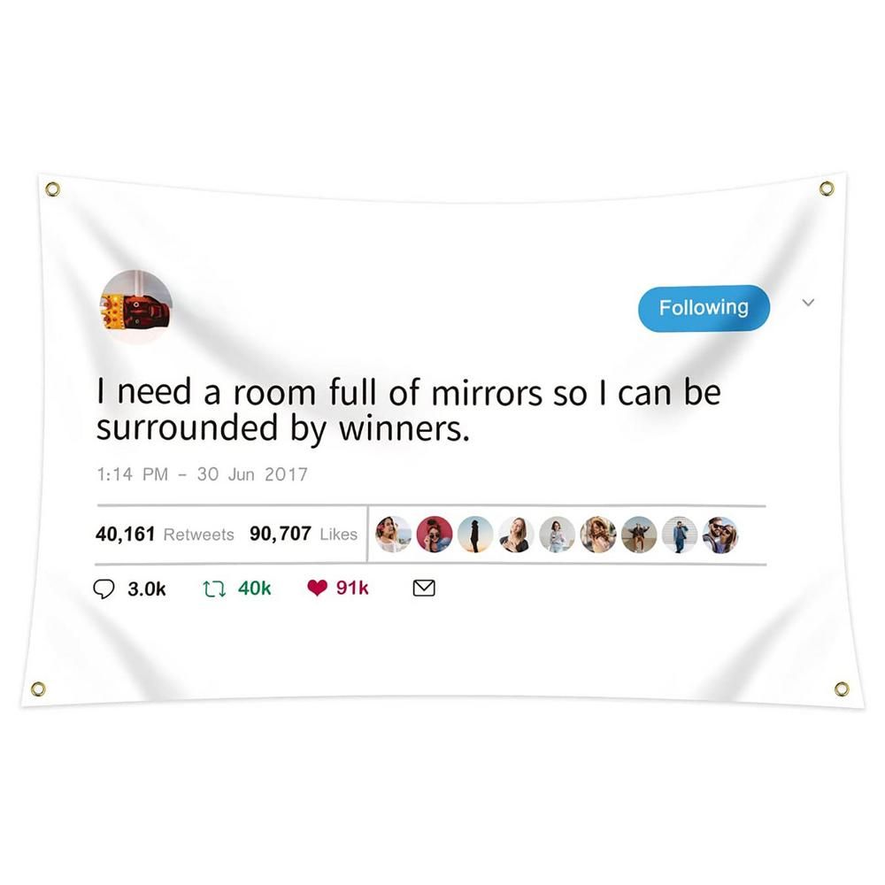 KanyeWest Rapper Funny Mirrors Tweet Flag - I Need A Room