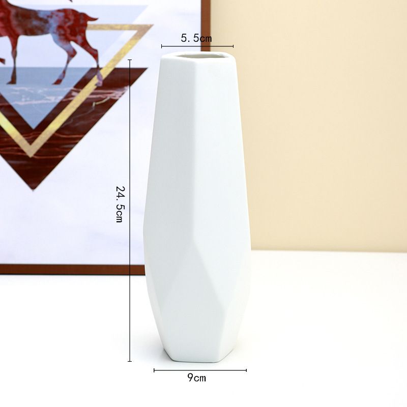 White Vase Modern Simple Ceramic Dried Flower Vase + Flower